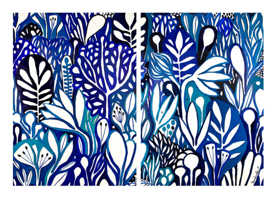 Le jardin des songes I Diptyque sur toile I Oeuvre de commande